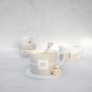 Cup "Hello and Stripes" small beige - Bastion Collections - Article Picture 4