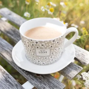 Tasse "Hey Hey Love Today" grande beige - Bastion Collections - Photo de l'article 2