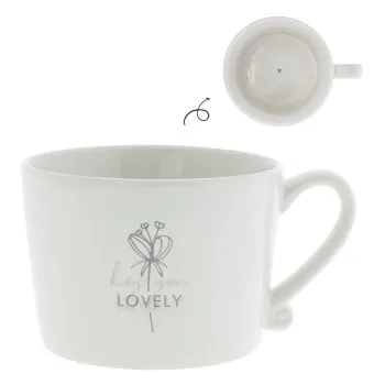 Tasse "Hey You Lovely" gross grau - Bastion Collections