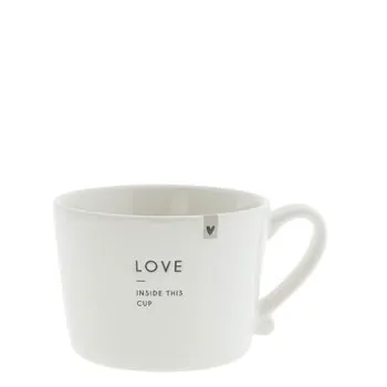 Cup "LOVE INSIDE THIS CUP" small black - Bastion Collections