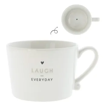Tasse "Laugh everyday" gross schwarz - Bastion Collections
