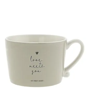 Tasse "Love meets you" gross beige - Bastion Collections