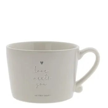 Cup "Love meets you" large gray - Bastion Collections