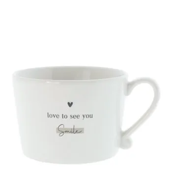 Tazza "Love to see you smile" grande nera - Bastion Collections