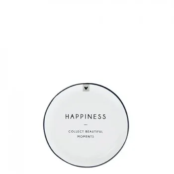 Piatto per bustine di tè "Happiness – Collect Beautiful Moments" nero 9cm - Bastion Collections