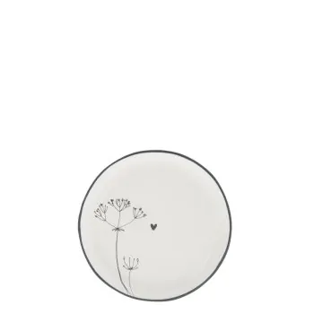 Teebeutel Teller "dry flower" schwarz 9cm - Bastion Collections