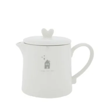 Teapot "time for tea" gray - Bastion Collections