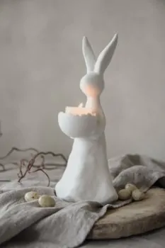 Bougie chauffe-plat lapin avec œuf - Majas Cottage - Photo de l'article 1