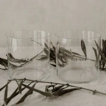 Trinkglas "Papa" & "Kleines" 2er Set schwarz - Eulenschnitt Artikelbild 1