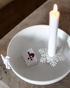 Antigocciolamento per candela Fiocco di neve di neve bianco "Snö" – Storefactory