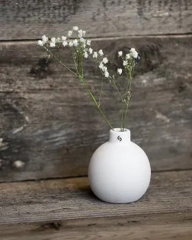 Vase "Albacken" round white - Storefactory