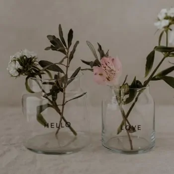 Vase of Glass "Hello" medium black - Eulenschnitt