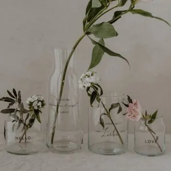 Vase of Glass "Liebe" large black - Eulenschnitt