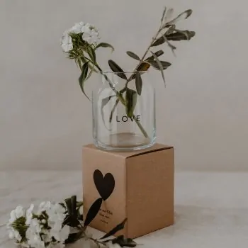 Vase of Glass "Love" small black - Eulenschnitt