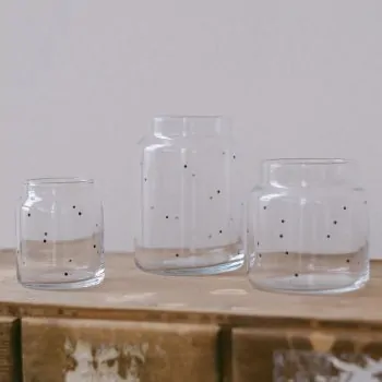 Vase aus Glas Punkte 10x9.5cm schwarz - Eulenschnitt Artikelbild 5