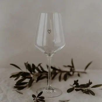 Wine glass heart 390ml black - Eulenschnitt