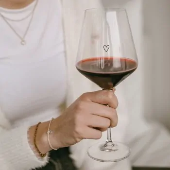 Bicchiere da vino cuore 490ml nero - Eulenschnitt