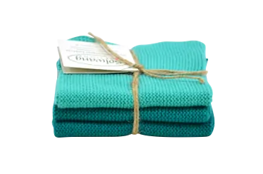 Wiping cloths turquoise green combi set of 3 - Solwang Design - Article Picture 1
