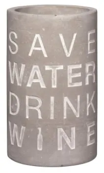 Raffreddatore di vino in cemento "SAVE WATER DRINK WINE" - räder design