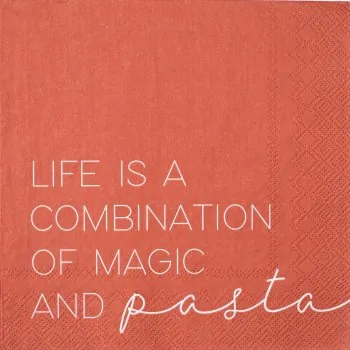 Napkin "Life is a combination of Magic and Pasta" Lunch - räder design - Article Picture 1
