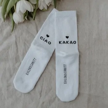 Socken "CIAO KAKAO" weiss 39-42 - Eulenschnitt Artikelbild 4