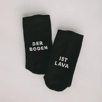 Socken "DER BODEN IST LAVA" schwarz 39-42 - Eulenschnitt Artikelbild 2