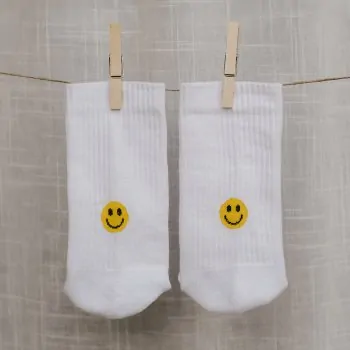 Socken gelbes Smiley weiss 35-38 - Eulenschnitt Artikelbild 5