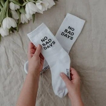 Socken "NO BAD DAYS" weiss 35-38 - Eulenschnitt Artikelbild 5