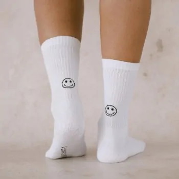 Socken Smiley weiss 35-38 - Eulenschnitt Artikelbild 3