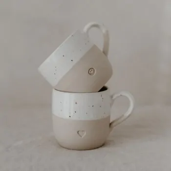 Stoneware cappuccino cup heart - handmade - Eulenschnitt - Article Picture 4