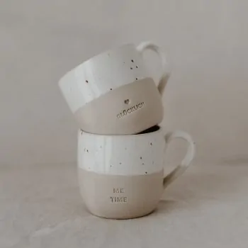 Stoneware cappuccino cup "Me Time" - handmade - Eulenschnitt - Article Picture 3