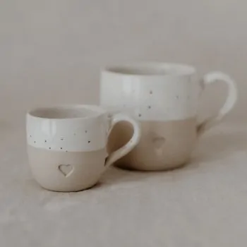 Stoneware Espresso cups heart - handmade - Eulenschnitt - Article Picture 1