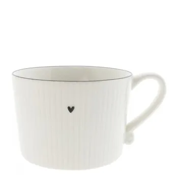 Cup "heart & line" large black relief - Bastion Collections - Article Picture 1