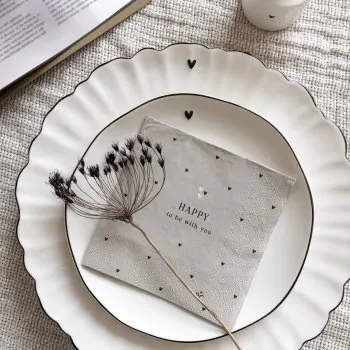 Plates "heart" black wavy edge - Bastion Collections - Article Picture 2
