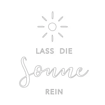 Adesivi murali "LASS DIE Sonne REIN" - Eulenschnitt
