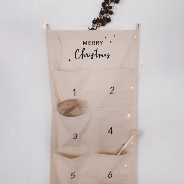 Adventskalender "Merry Christmas" 30cm créme - Eulenschnitt Artikelbild 1