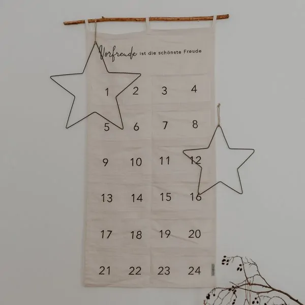 Advent calendar "Vorfreude ist die schönste Freude" 60cm créme - Eulenschnitt