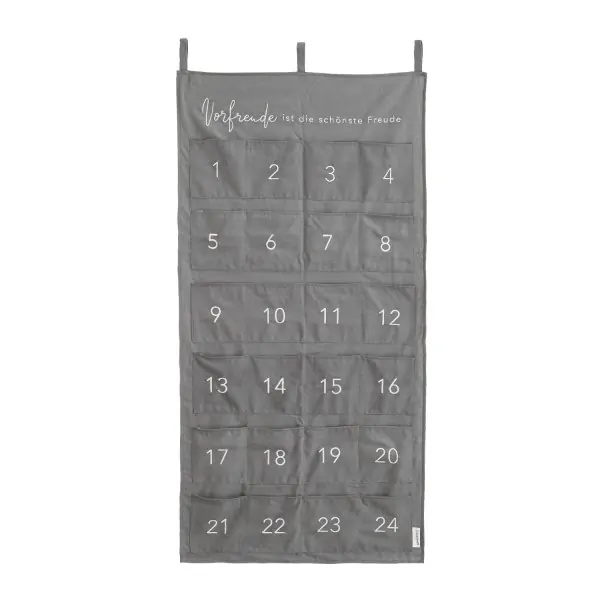 Calendario dell'Avvento "Vorfreude ist die schönste Freude" 60cm grigio - Eulenschnitt - Immagine dell'oggetto 2