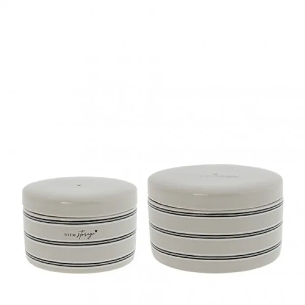 Storage container "little storage" & "stripes" beige set of 2 - Bastion Collections - Article Picture 1