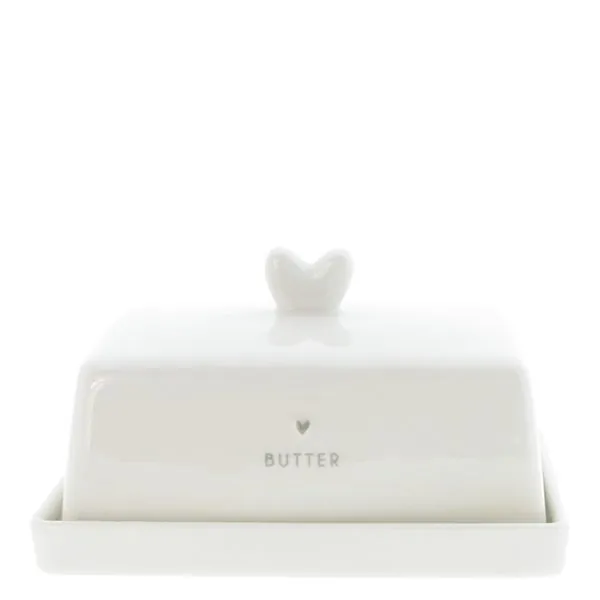 Butter dish "BUTTER" & Flower gray - Bastion Collections - Article Picture 1