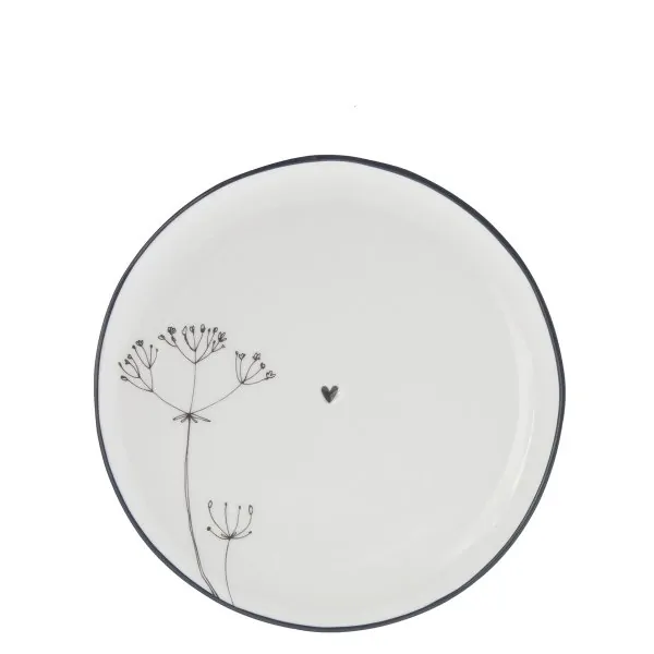 Dessert plate/breakfast plate "Dry Flower" large black - Bastion Collections - Article Picture 1