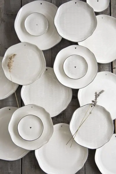Dessert plates/Breakfast plates "stripes" gray - Bastion Collections - Article Picture 2