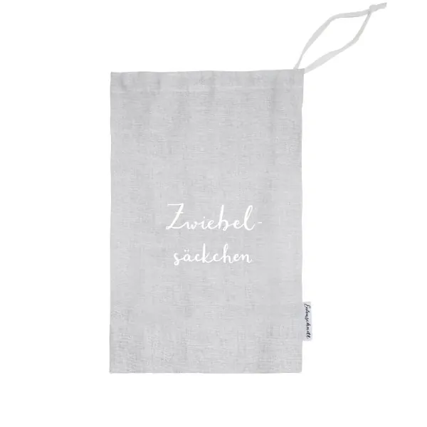 Pochette in lino con scritta "Zwiebelsäckchen" - Eulenschnitt - Immagine dell'oggetto 2