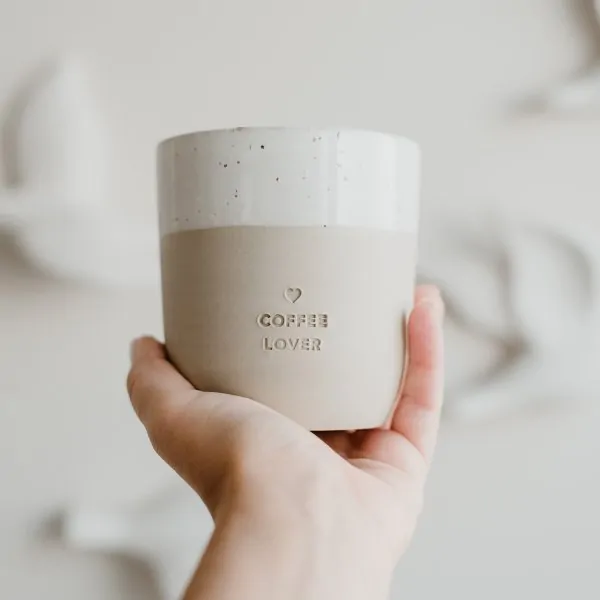 Boccale di terracotta "COFFEE LOVER" – fatto a mano - Eulenschnitt - Immagine dell'oggetto 7
