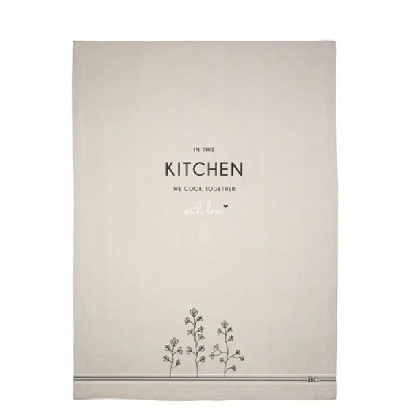 Geschirrtuch "In the KITCHEN we cook together" beige - Bastion Collections Artikelbild 1
