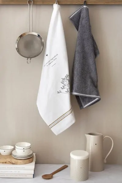 Hand towel "hearts" 50x50cm dark gray - Bastion Collections - Article Picture 2