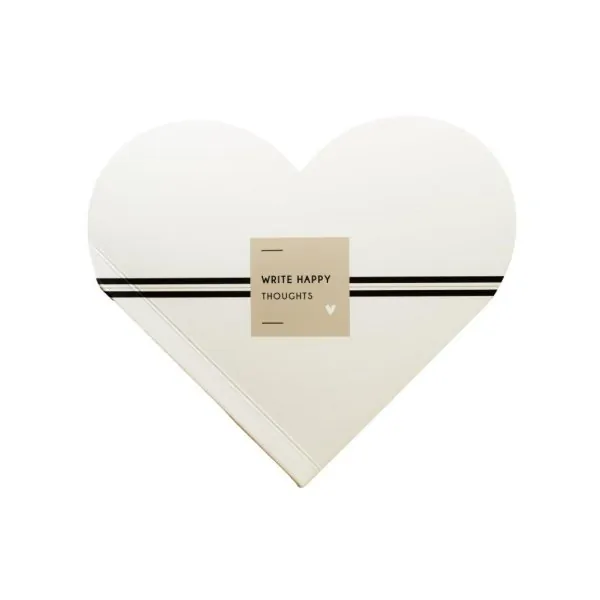 Heart notepad "WRITE HAPPY THOUGHTS" white - Bastion Collections - Article Picture 1