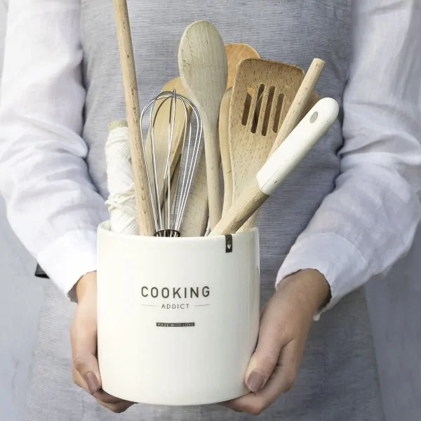 Kitchen utensil holder "cooking addict" black - Bastion Collections - Article Picture 2