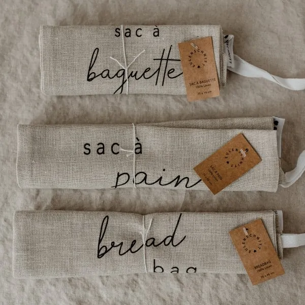 Linen pouch with writing "sac à baguette" - Eulenschnitt - Article Picture 4