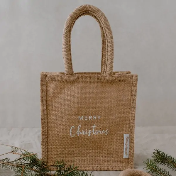 Mini jute bag "Merry Christmas" - Eulenschnitt - Article Picture 1